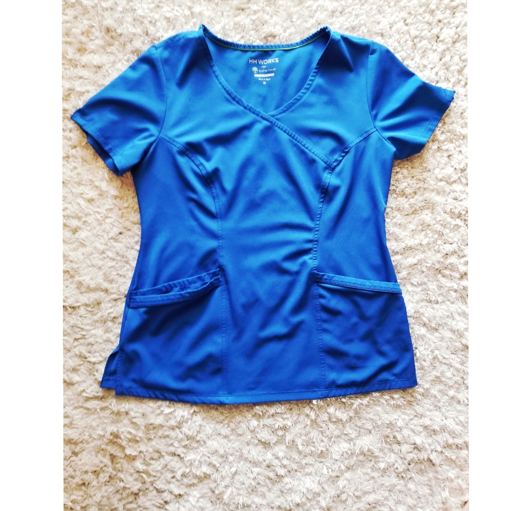 Healing Hands royal blue scrub top